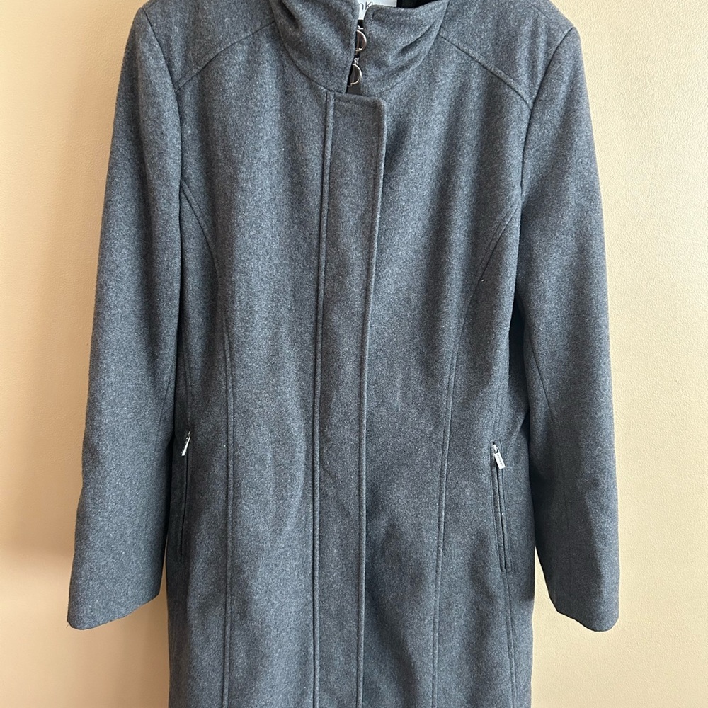 Calvin Klein Charcoal Wool Coat- Classic Winter Staple